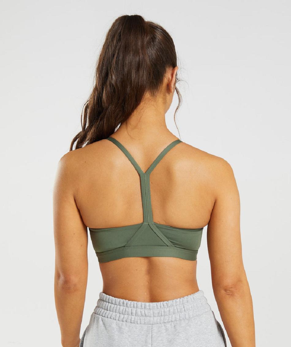 Sujetadores Deportivos Gymshark V Neck Mujer Verde Oliva | CO 2146PJJ